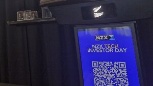 NZX Tech Investor Day display at the New Zealand International Convention Centre